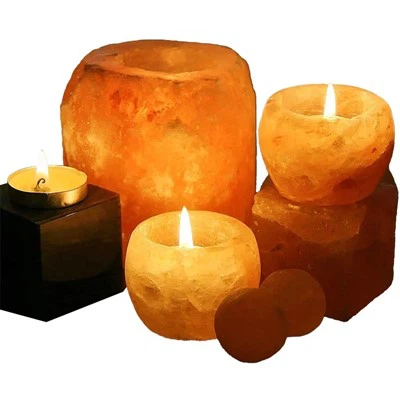 Подсвечник из гималайской соли натуральной формы